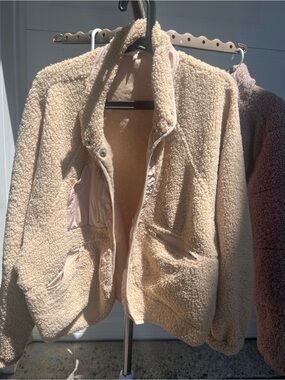 Peach Love California Beige Teddy Sherpa Jacket